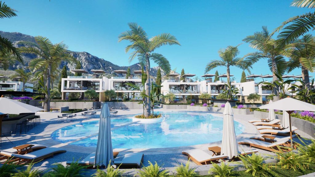 Greenville project with 2 bedroom apartments in Lapta North Cyprus