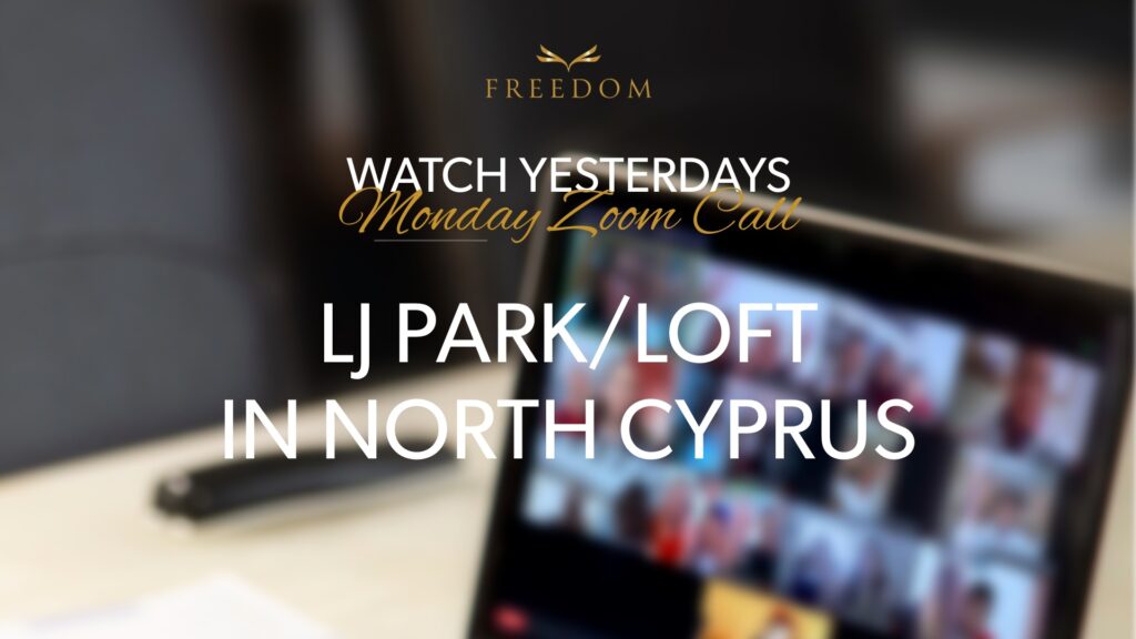 Watch yesterdays Monday zoom call – LJ Park LJ Loft project in North Cyprus
